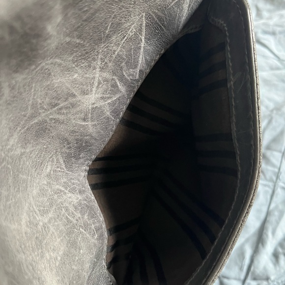 Frye Gray Leather Handbag Backpack - Picture 6 of 7